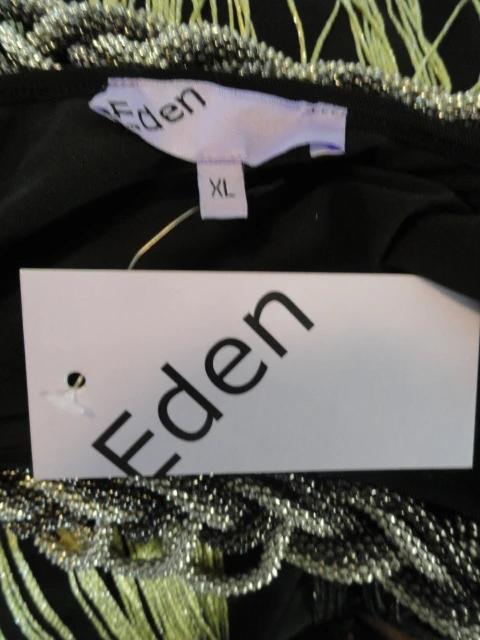 Eden Dress Black with Fringe Size XL NWT SKU 000218-17
