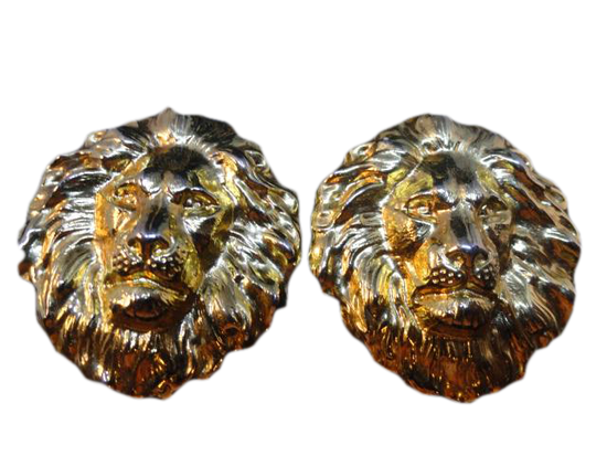 Earrings Pierced Lion Goldtone  (SKU 000163-25)