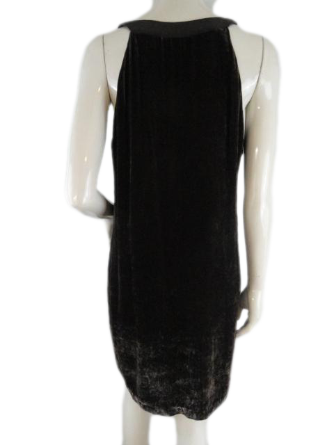 Boston Proper Dress Brown Velvet Embellished Size Med SKU 000076
