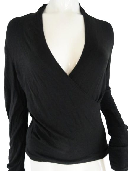 Load image into Gallery viewer, Ann Taylor Black Long Sleeve Top Size S SKU 000137
