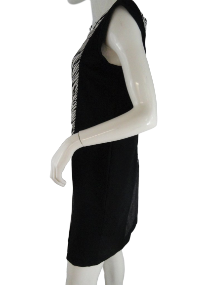 Ann Taylor 70's Dress Sleeveless Black Size Med Petite SKU 000077