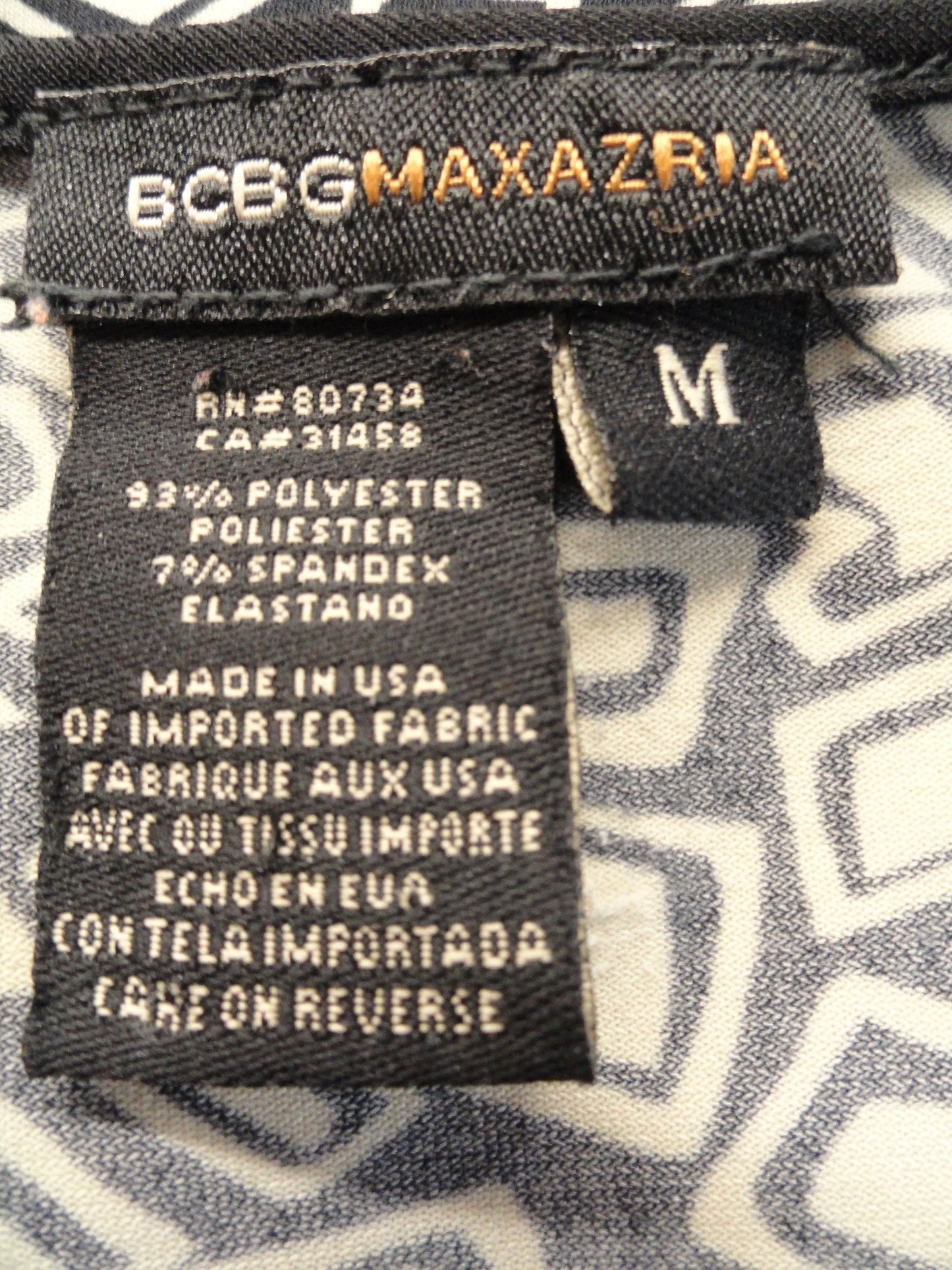 BCBG MAXAZRIA 80's Dress Black White Size Med SKU 000078