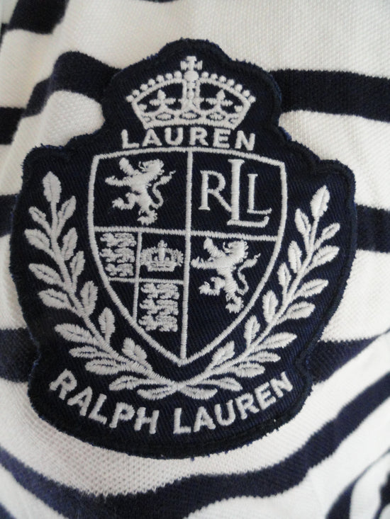 Load image into Gallery viewer, Ralph Lauren Top Navy White Striped Size L (G) (SKU 000173)
