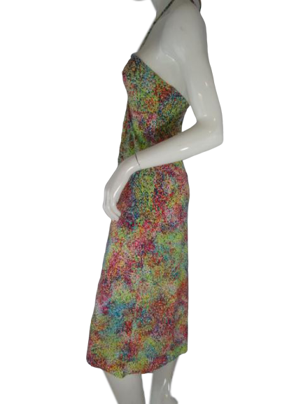 BCBG MAXAZRIA 80's Dress Floral Stretch Size Med SKU 000078