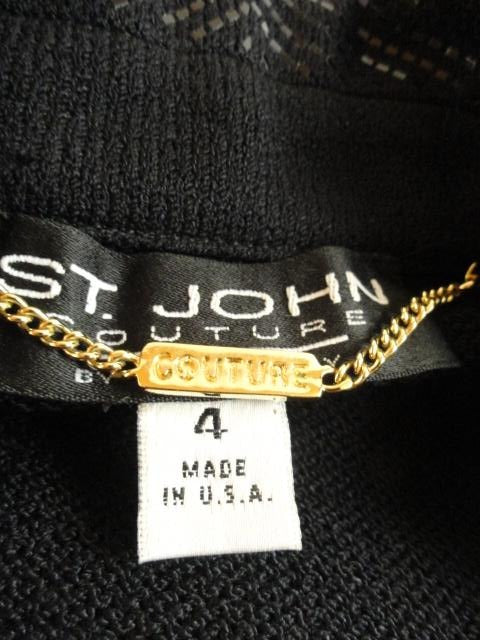 St. John Black Knit Sequin Blazer Size 4 (SKU 000057)
