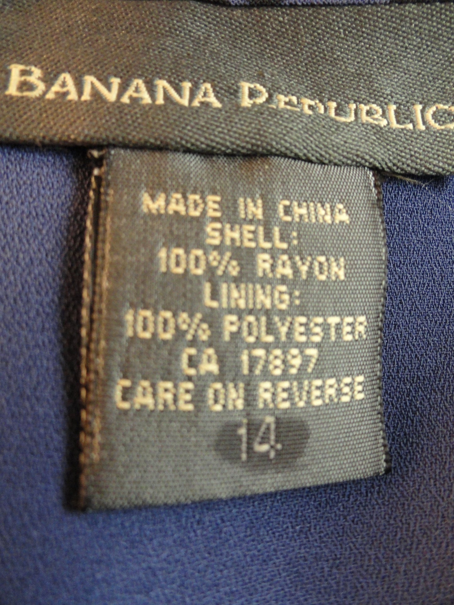Banana Republic 60's Skirt Animal Print Cobalt Blue Size 14 SKU 000017