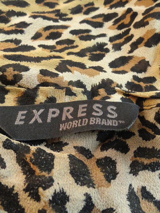 Express World Brand 70's Top Sheer Animal Print Size 3/4 SKU 000017