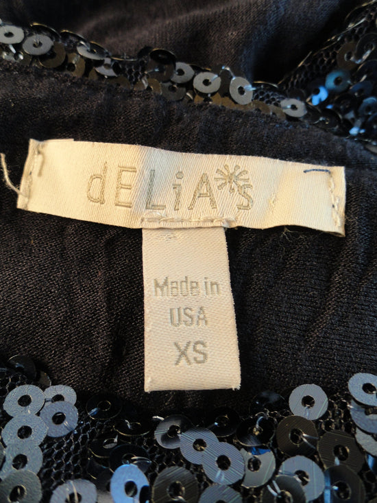 Delia's 90's Crop Top Blue Sequins Size XS SKU 000024