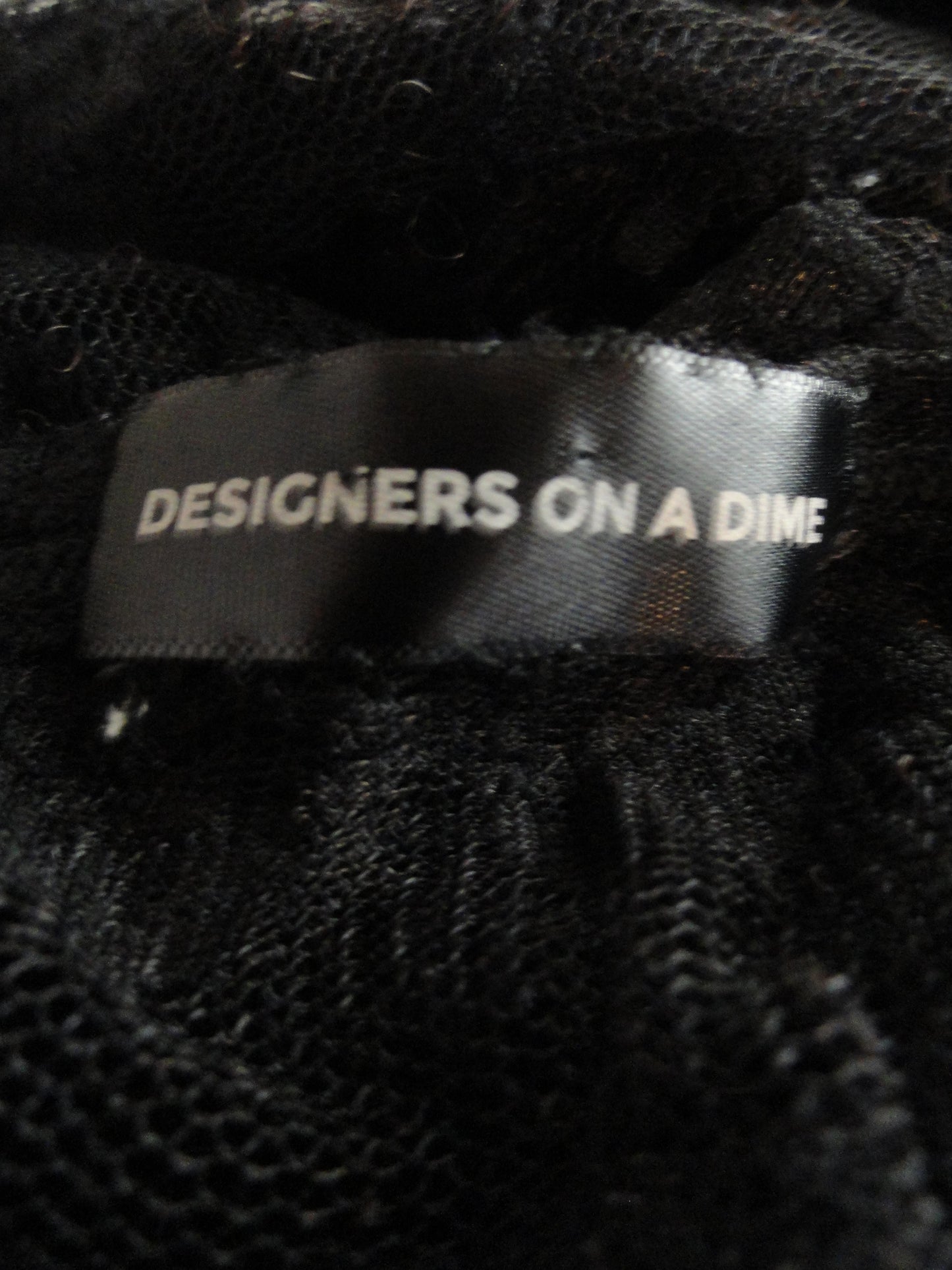 Designersonadime Black Mesh Long Sleeve See Through Top Size L SKU 000025