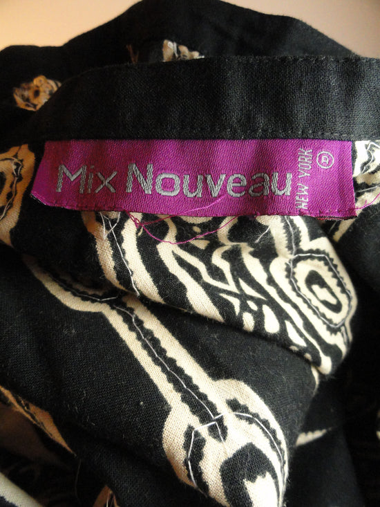 Mix Nouveau Boho Skirt Black & White Embellished Sz M SKU 000026