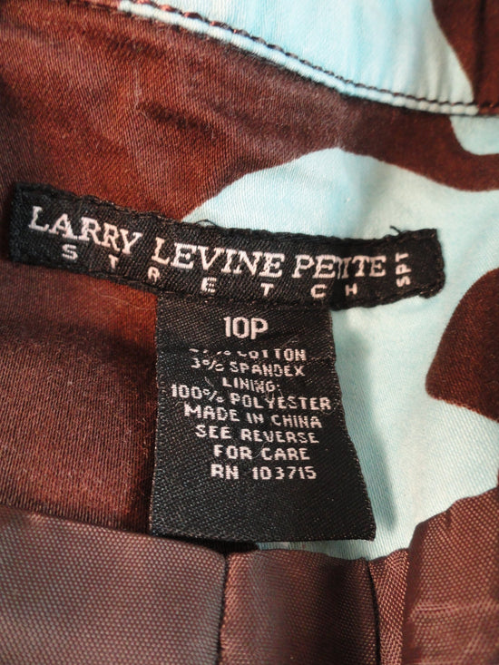 Larry Levine 90's Blazer Brown & Light Blue Sz 10P SKU 000033