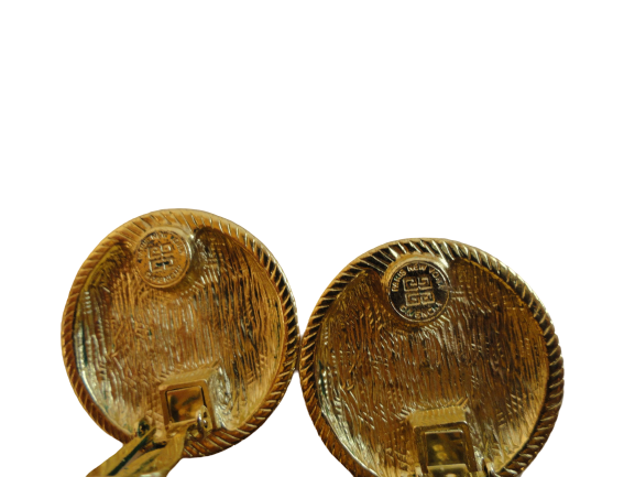 Load image into Gallery viewer, Earrings Givenchy Pierced Discs Gold SKU 000099
