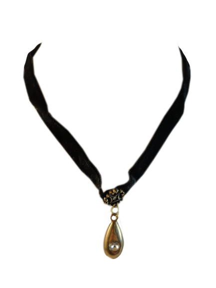 Necklace Choker Black Velvet 7 1/2" (SKU 004003-3)
