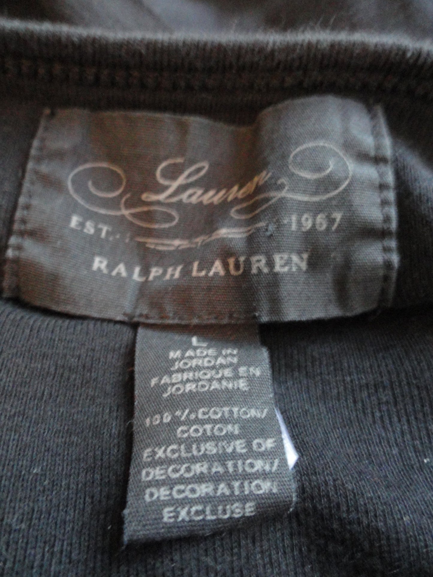 Ralph Lauren Top Long Sleeve Size Large (Black) SKU 000029