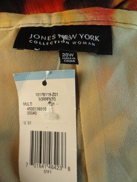 Jones New York 70's Skirt Black Red Tan Brown Size 20W NWT SKU000041