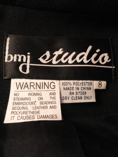 Load image into Gallery viewer, BMJ Studio 90&amp;#39;s Blazer Black Embellished Size 8 SKU 000046
