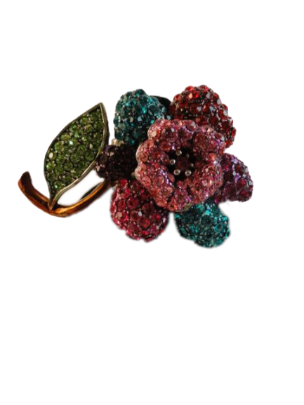 Load image into Gallery viewer, Ring Flower multicolored Crystals (SKU 004000-39)
