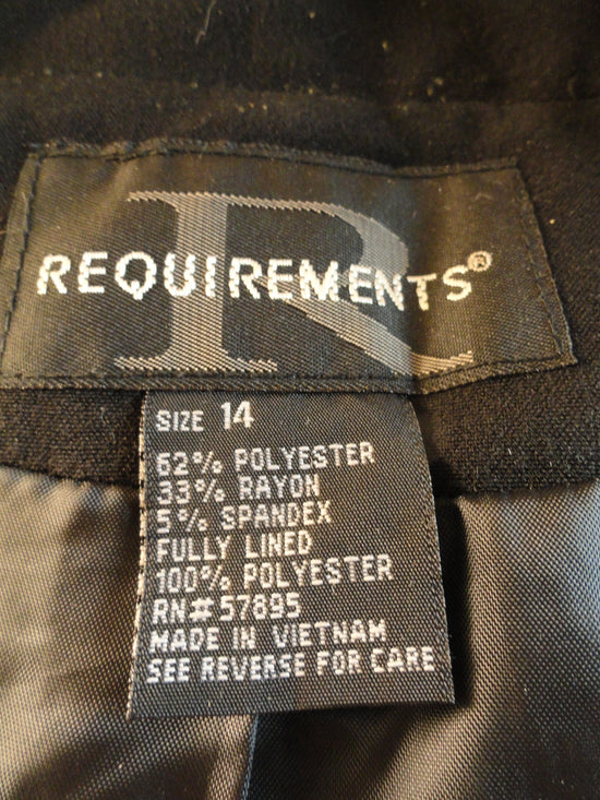 Requirements 70's Blazer Black Size 14 SKU 000050