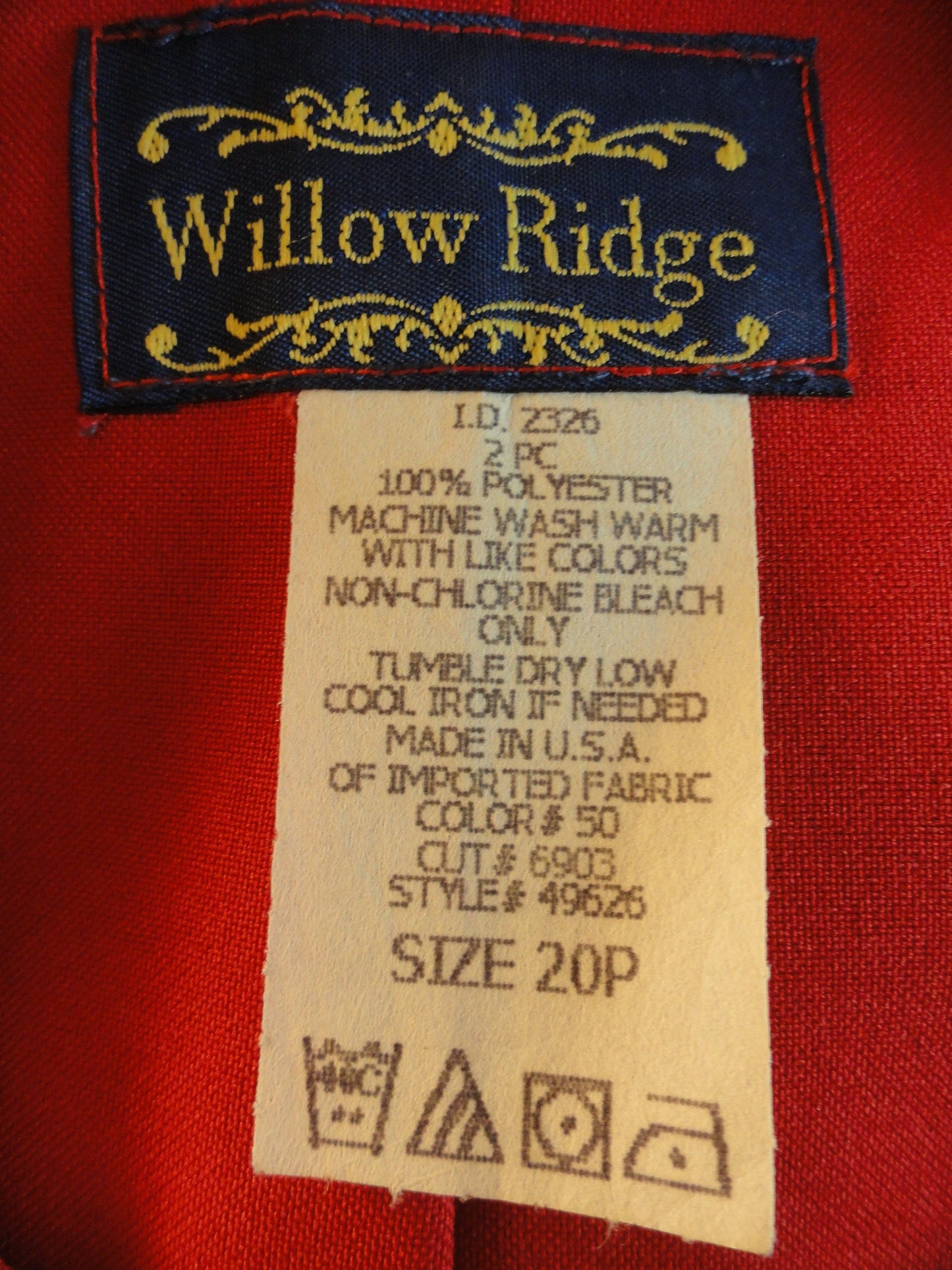Willow Ridge Blazer Red Size 20P SKU 000050
