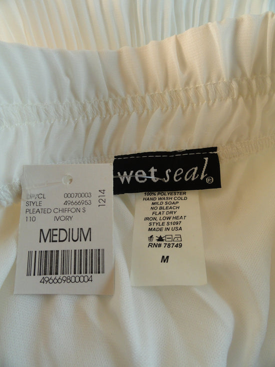 Wet Seal 80's Pleated White Mini Skirt NWT Size M SKU 000054
