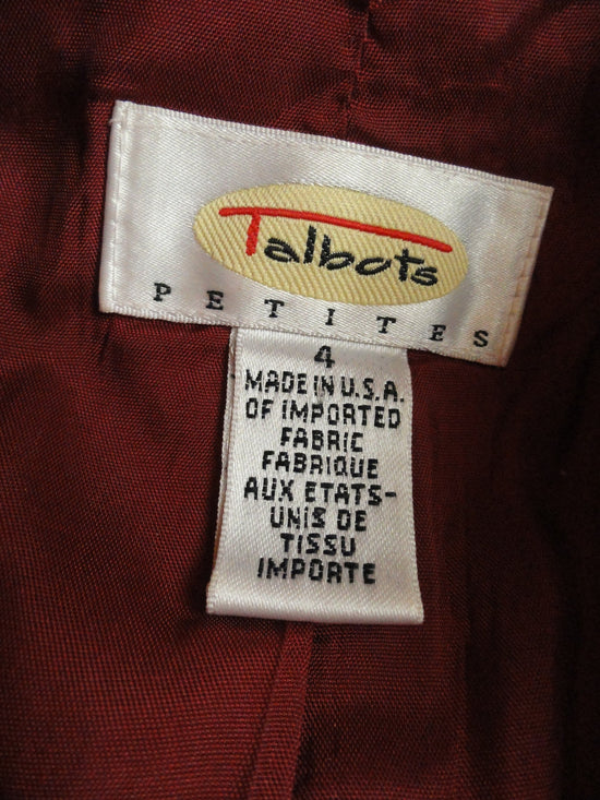 Talbots Red Haze Power Suit Size 4 SKU 000082