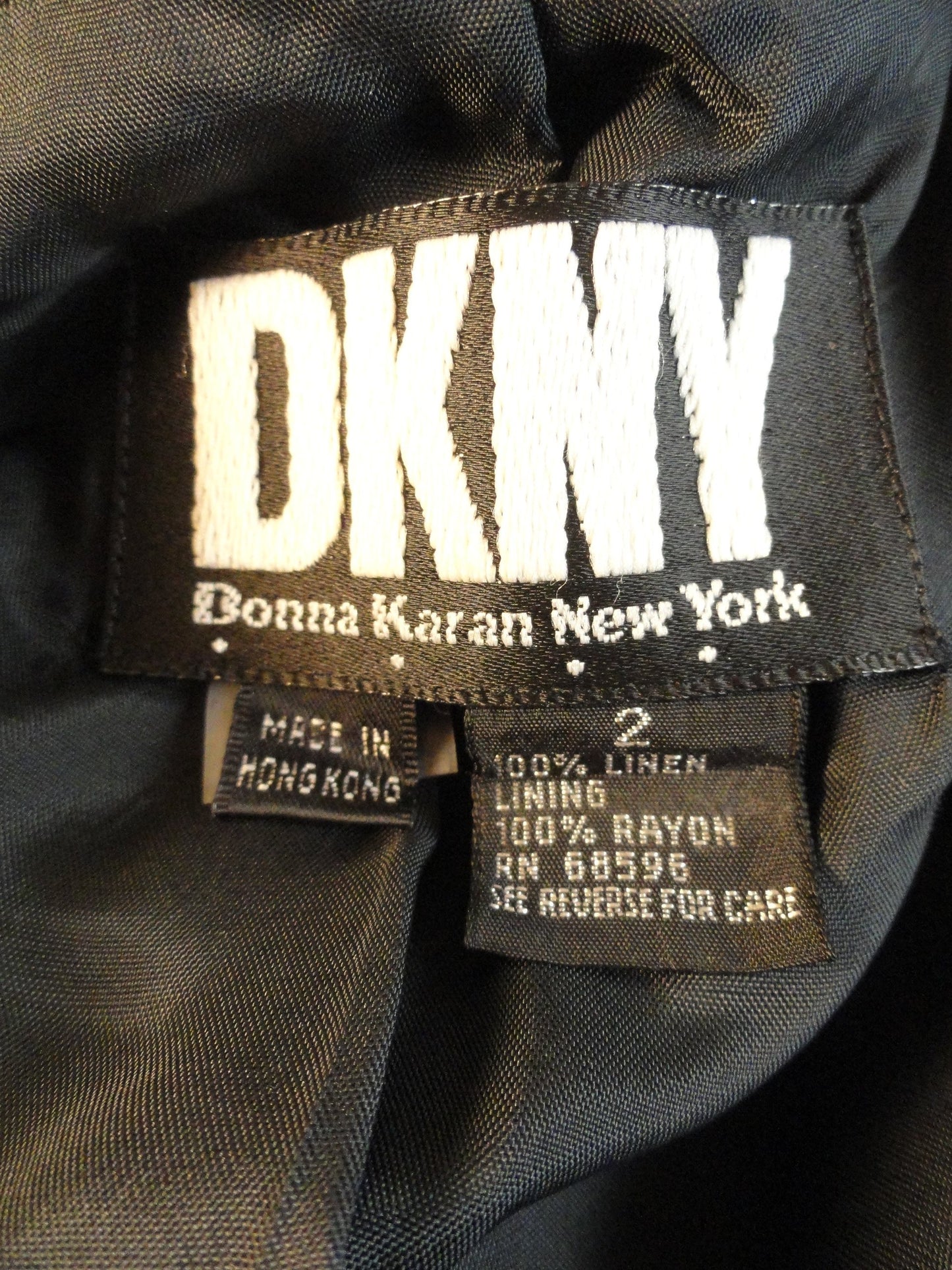 DKNY 80's Black Linen Blazer Size 2 SKU 000086