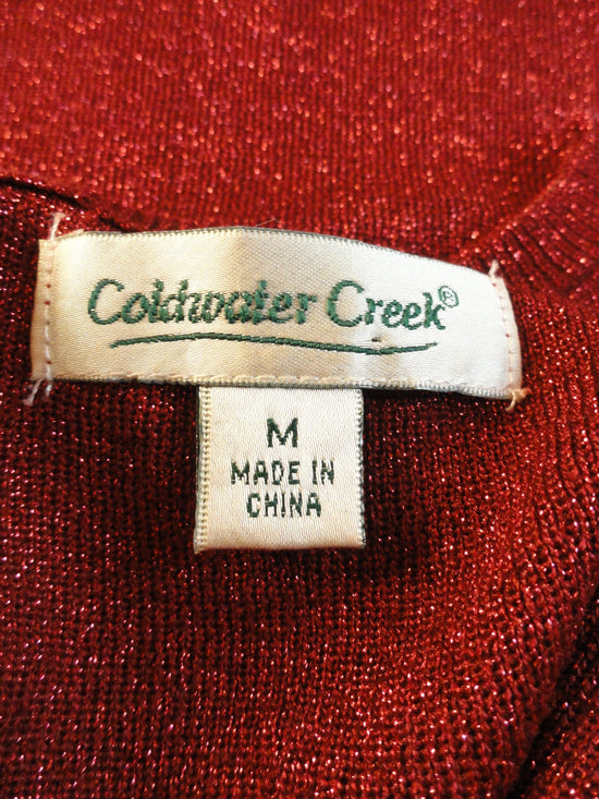 Coldwater Creek 90's Top Red Sparkling High Neck Size M SKU 000089