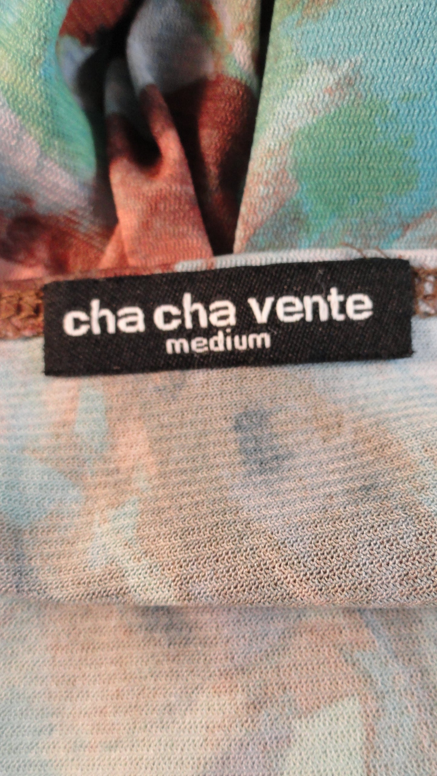 Cha Cha Vente 90's Top Multi Color Long Sleeve Sz Medium SKU 000090