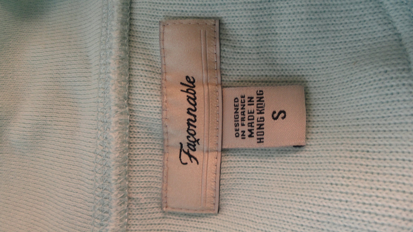 Faconnable 70's Light Blue Long Sleeve Front Zipper Closure Jacket Size S SKU 000141