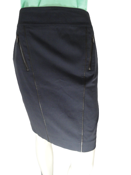 Ann Taylor 80's Above the Knee Skirt Navy Size 4 SKU 000154