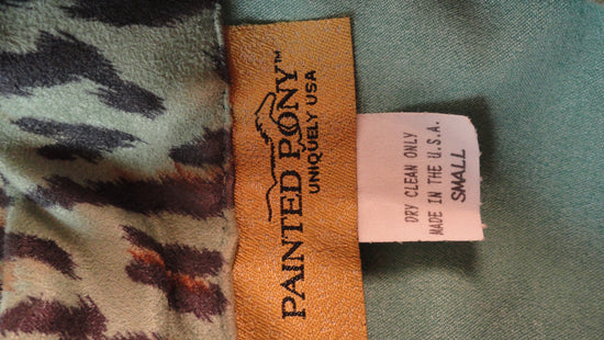 Painted Pony 80's Light Green ¾ Length Leopard Cheetah Print Jacket Size S SKU 000151
