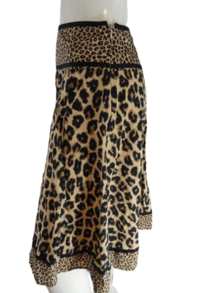 Jones NY 70's Leopard Midi Skirt Tan Size 10 SKU 000105