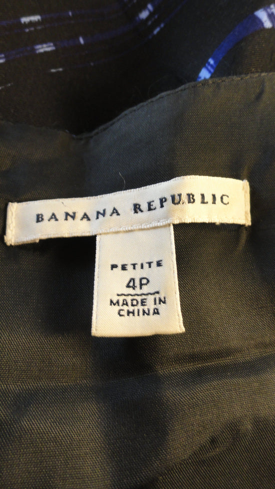 Banana Republic 70's Dress Sleeveless Blue, Black, and Purple Size 4 P SKU 000076