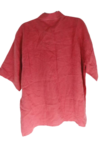 Load image into Gallery viewer, Men&amp;#39;s Alan Fusser 80&amp;#39;s Linen SS Shirt Red Size XL SKU 000275-3
