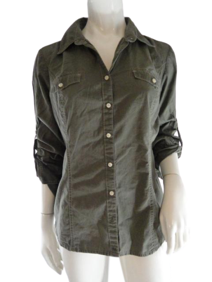Tommy Hilfiger 80's Olive Shirt Size M SKU 000273-11
