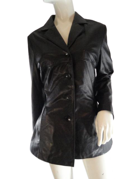Wilsons 80's Hip Leather Coat Black Size M SKU 000103