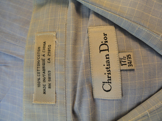 MENS Christian Dior 90's Short Sleeve Button Down 100% Cotton Shirt Size 17 1/2" 34, 35 SKU 000160