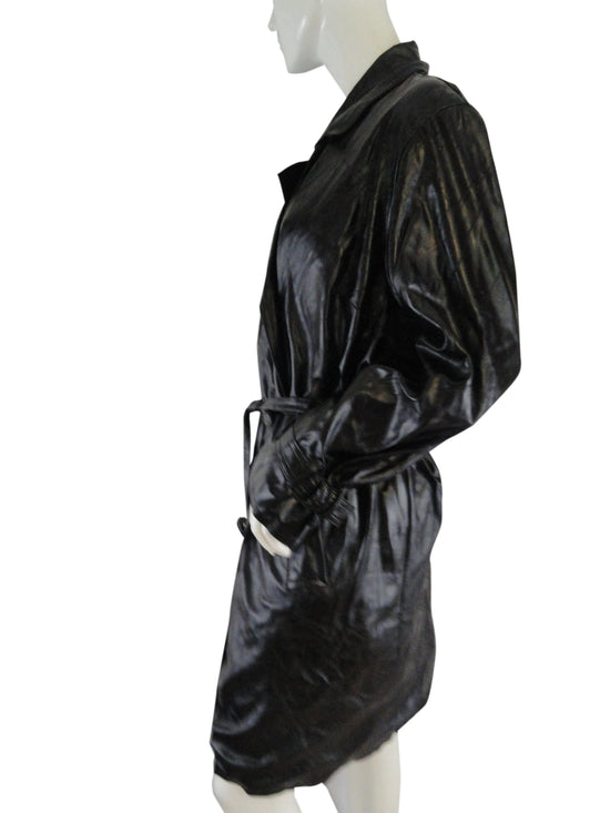 Load image into Gallery viewer, Anne Klein 70&amp;#39;s Raincoat Black Size 1X SKU 000104
