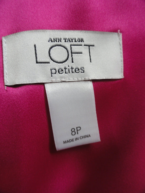Ann Taylor Top One Shoulder Hot Pink Size 8P SKU 000071