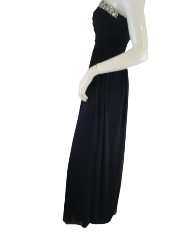 Load image into Gallery viewer, City Studio 80&amp;#39;s Dress Royal Blue Strapless Embellished Size 5 SKU 000064
