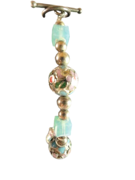 Bracelet Light Blue Crystals, Silver Beads SKU 004003-11