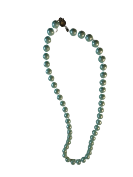Necklace Pearls Light Aqua Green SKU 004007-3