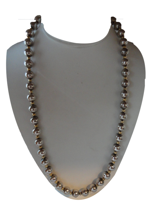 Necklace Silver & Gold Beads SKU 004007-2