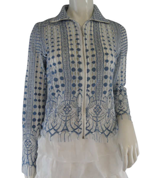 Load image into Gallery viewer, Alberto Makali Top Blue/White Size XS SKU 000167
