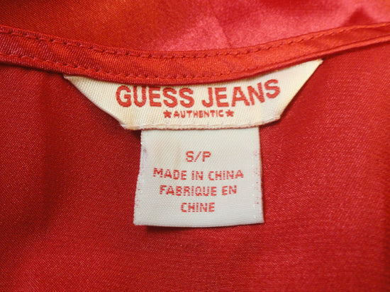 Guess Jeans 70's Shiny Red Wrap Dress Size S SKU 000169