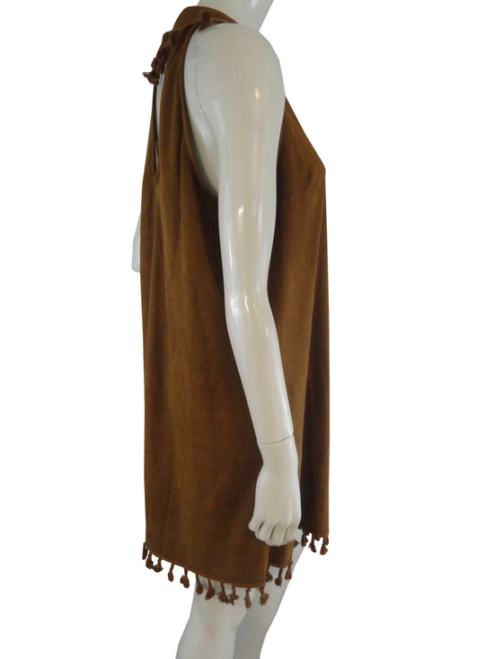 Entro Brown Halter Neck Dress Size Medium SKU 001004-13