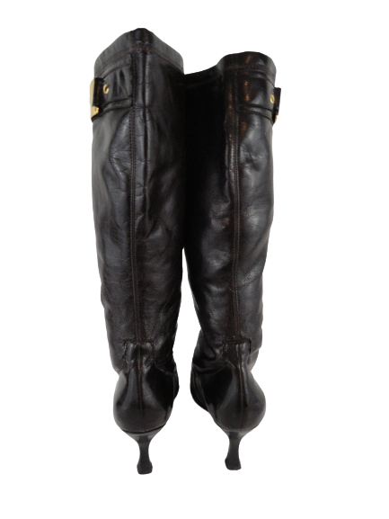 Franco Sarto Knee High Boots Brown Vegan Leather Size 7-1/2M (SKU 000278-3)