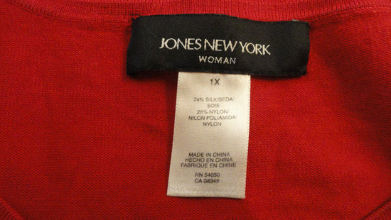 Jones New York 70's Woman Short Sleeve Red Top Size 1X SKU 000170 ...