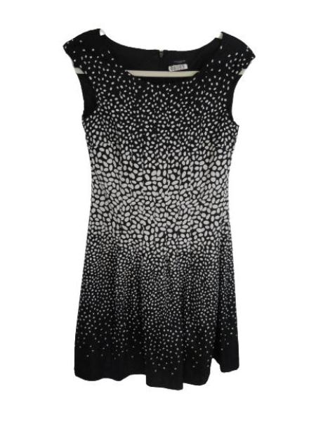 Ann Taylor Black with White design Dress Size 0 SKU 000125