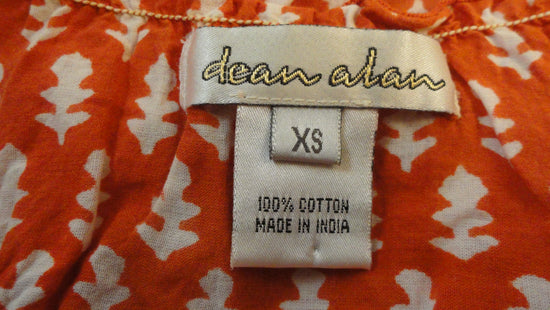 Dean Alan Orange and White Tank Top with Ruffle Edging 100% Cotton Size XS SKU 000170